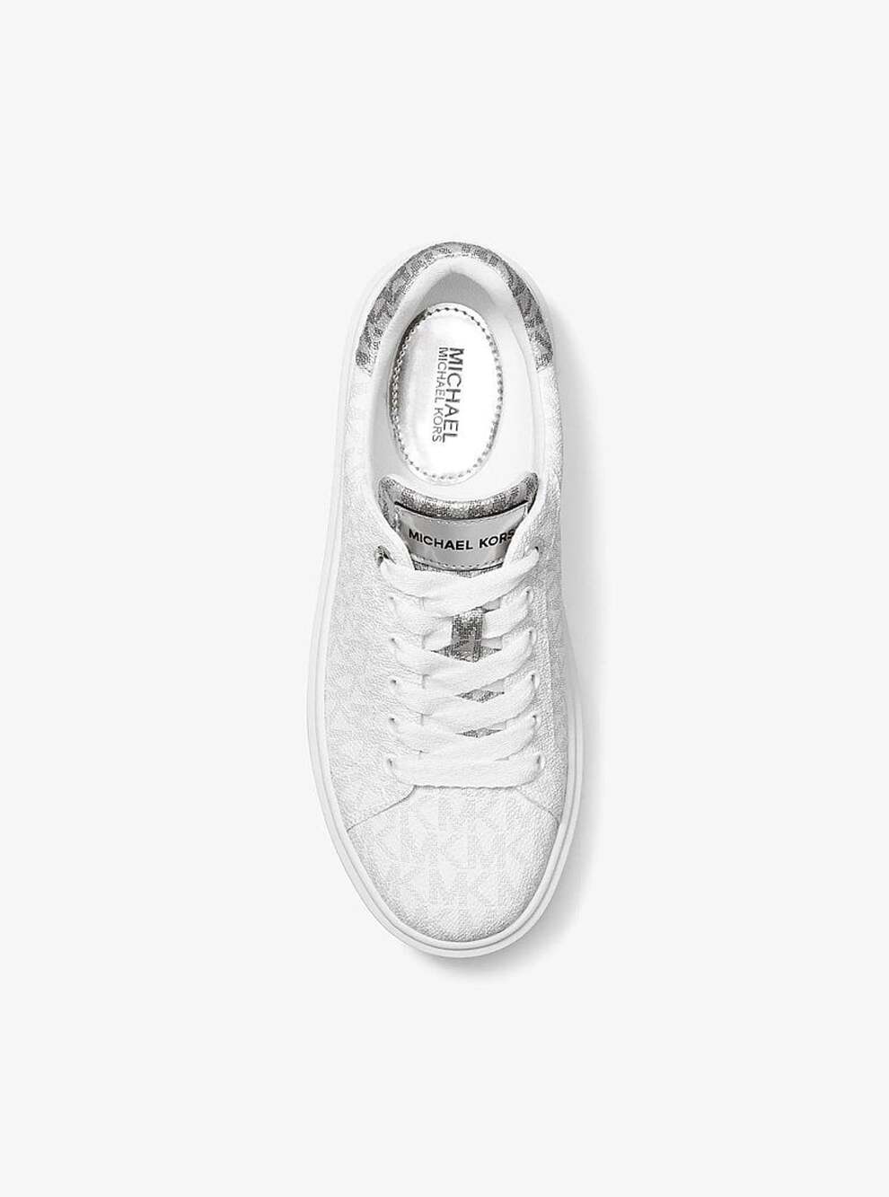 Michael Kors Romey Metallic Platform Sneaker Size 7.5 Bright White